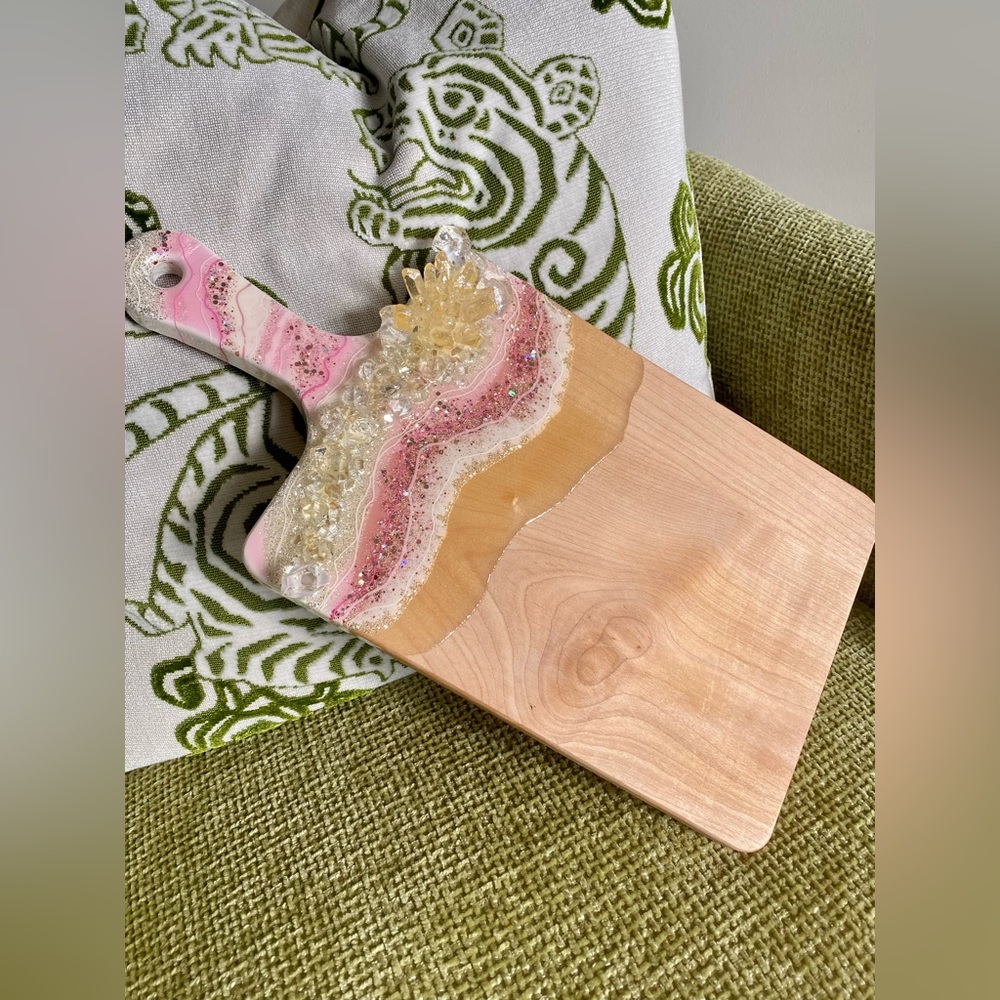 Geode Inspired Paddle Charcuterie Board